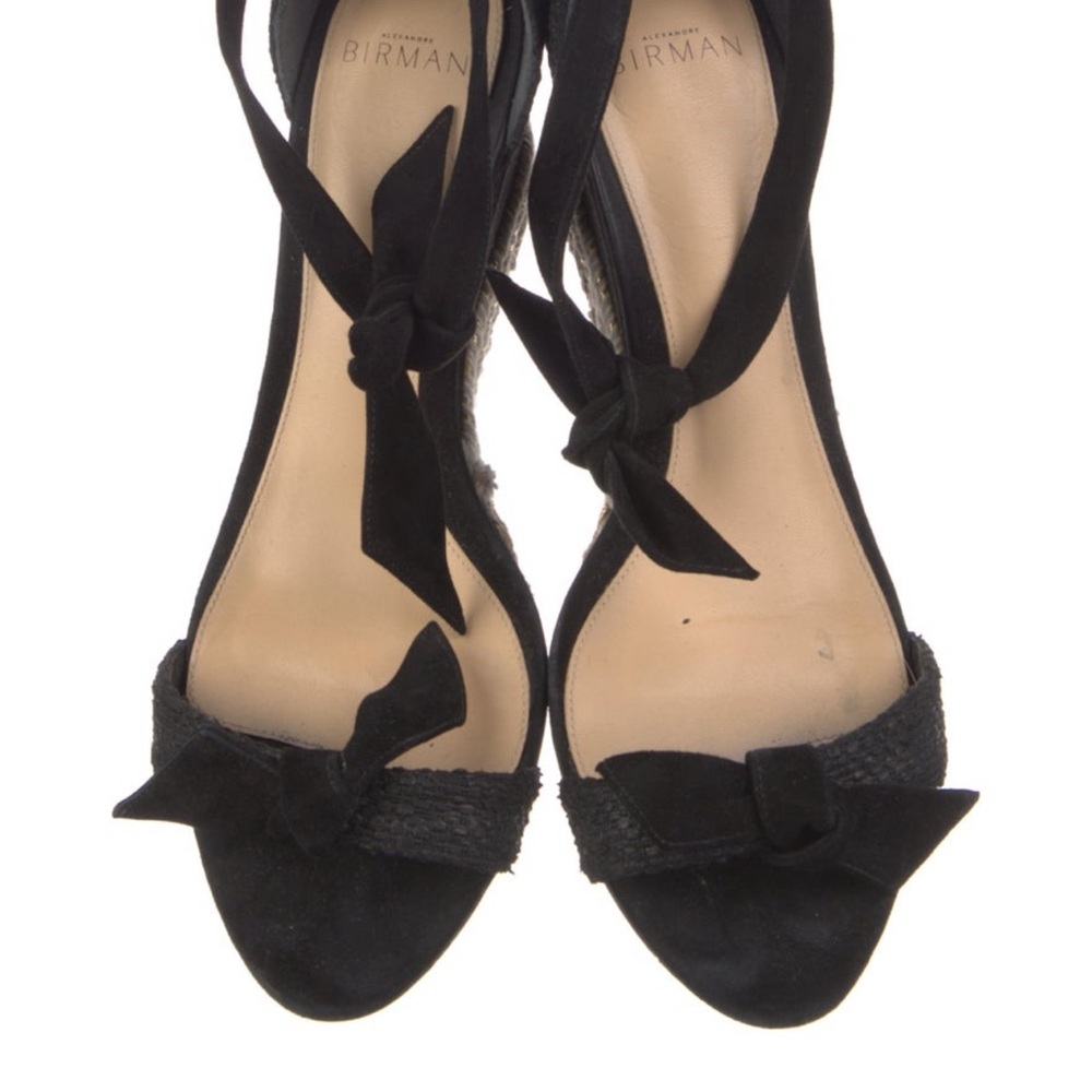 Alexandre Birman Black Bow Wedges Size 40